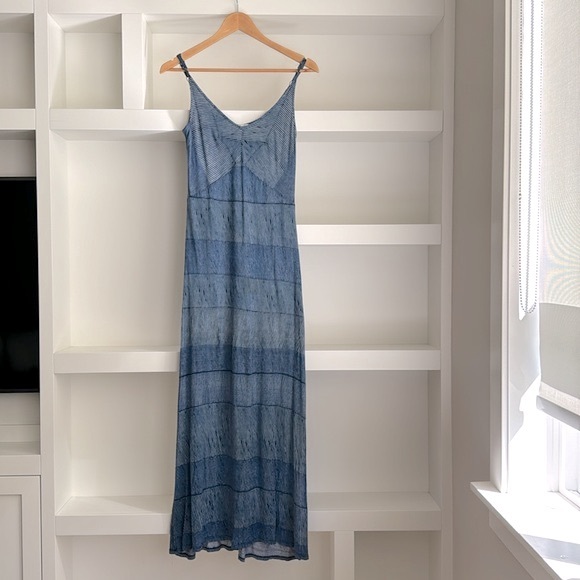 Splendid Blue stripe patterned Maxi dress - Picture 1 of 10